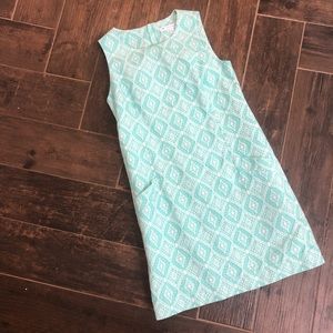 Southern Tide Dress, Size 2, Green and White